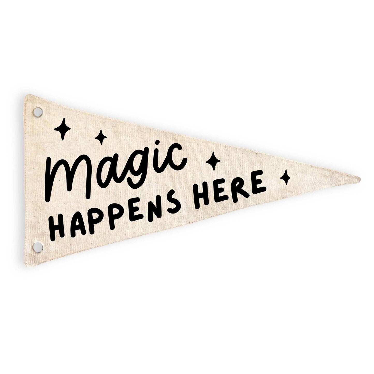Magic Happens Here Canvas Pennant Flag - Kids Decor