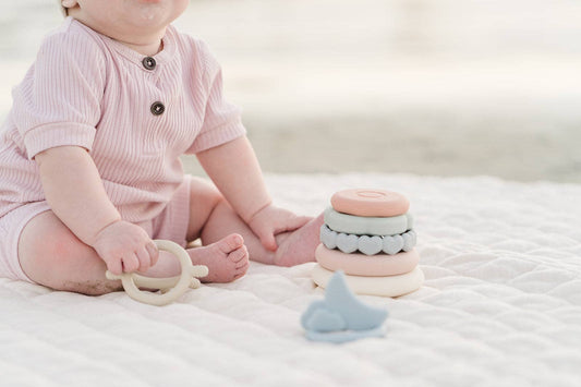 Classic Silicone Stacking Teething Ring Toy 