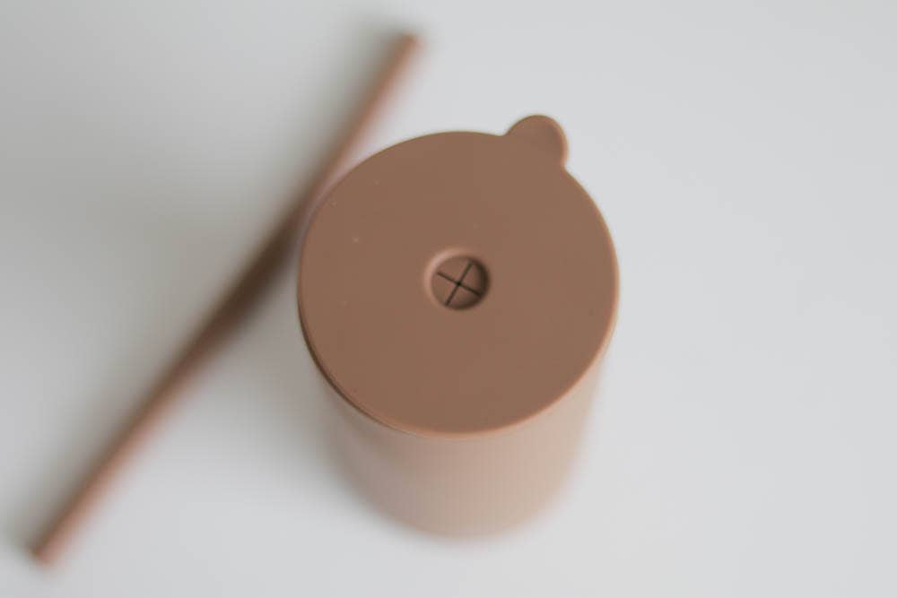 The Saturday Baby Kid Silicone Straw Cup - Coral