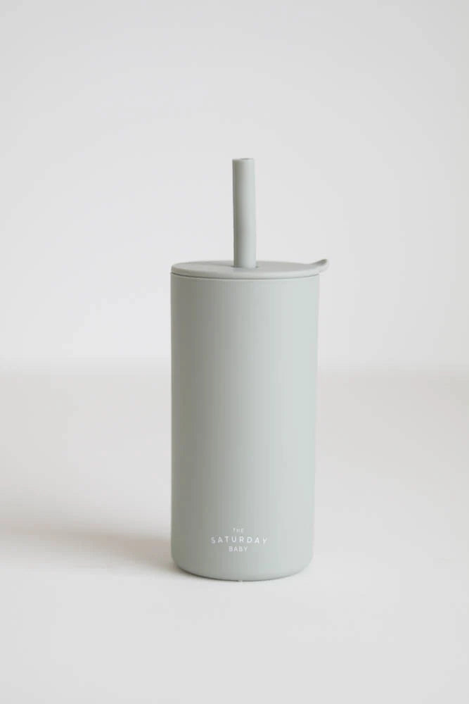 The Saturday Baby Kid Silicone Straw Cup - Sage