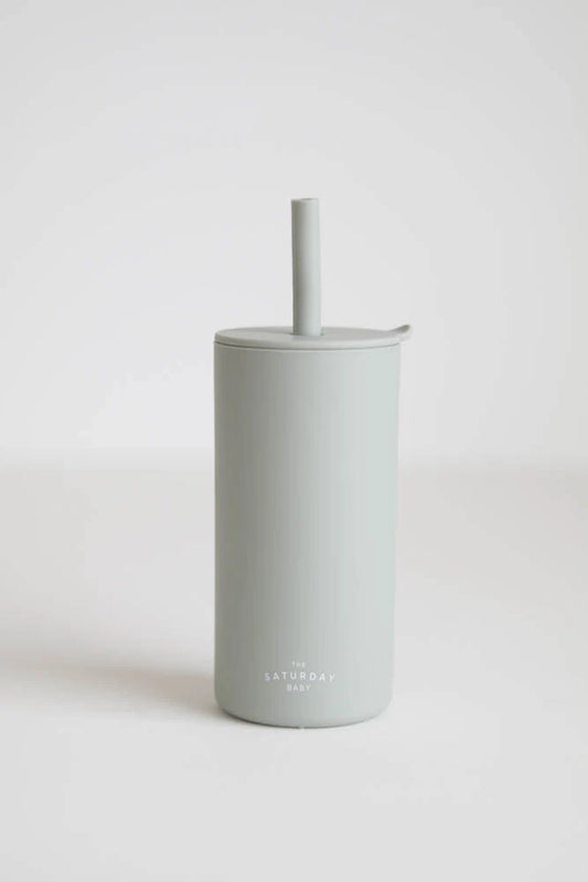 The Saturday Baby Kid Silicone Straw Cup - Sage