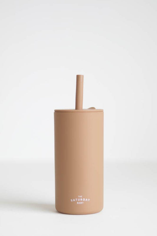 The Saturday Baby Kid Silicone Straw Cup - Coral